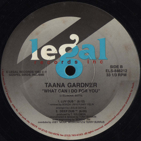 Taana Gardner : What Can I Do For You (12")