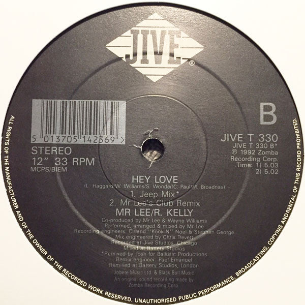 Mr. Lee / R. Kelly : Hey Love (12")
