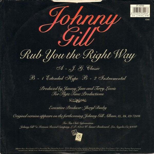 Johnny Gill : Rub You The Right Way (12")