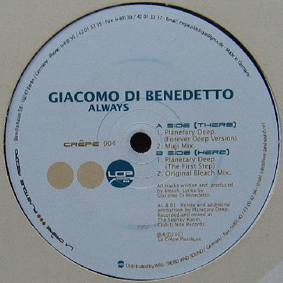 Giacomo Di Benedetto : Always (12")