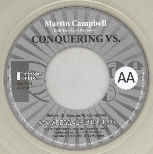 Derrick Morgan With Martin Campbell & Hi Tech Roots Dynamics : Conquering Ruler (7", Ltd, Num, Cle)