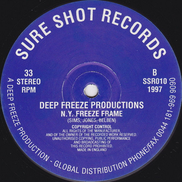 Deep Freeze Productions : New York Sex Drug Fantasy / NY Freeze Frame (12")