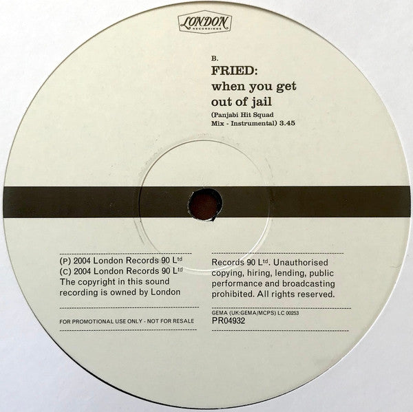 Fried : When You Get Out Of Jail (12", Promo)