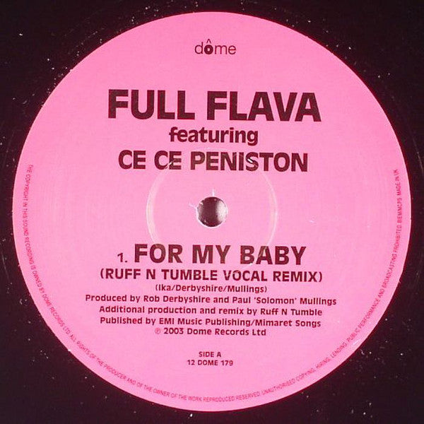 Full Flava Featuring Ce Ce Peniston : For My Baby (12")