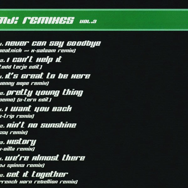 MJ* : Remixes Vol. 3 (2xLP, Promo, Unofficial)