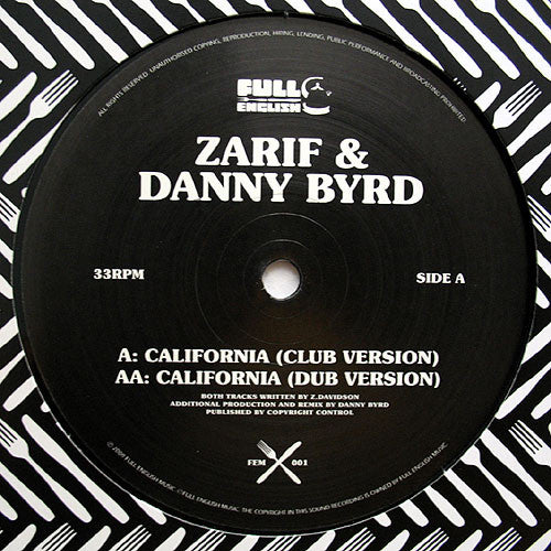 Zarif & Danny Byrd : California (12")