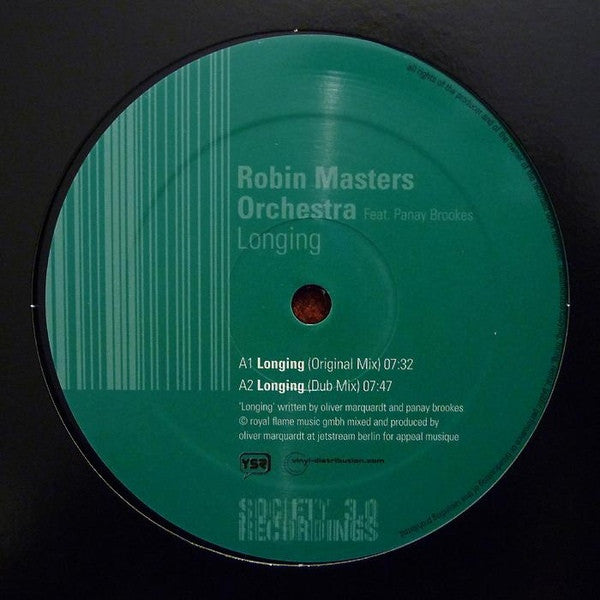 Robin Masters Orchestra Feat. Panay Brookes : Longing (12")