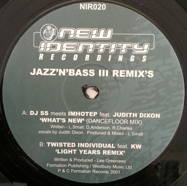 Various : Jazz & Bass Session 3 Remixes (2x12")