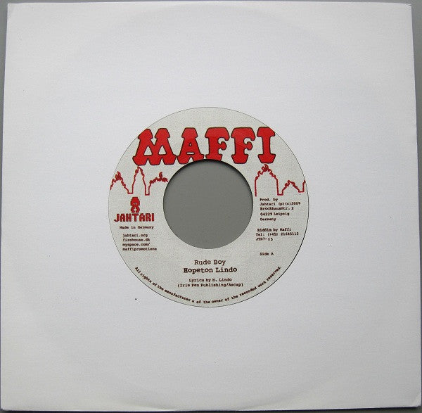 Hopeton Lindo : Rude Boy (7")