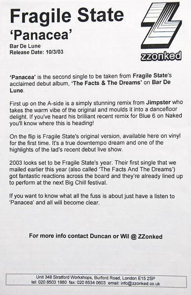 Fragile State : Panacea (12")