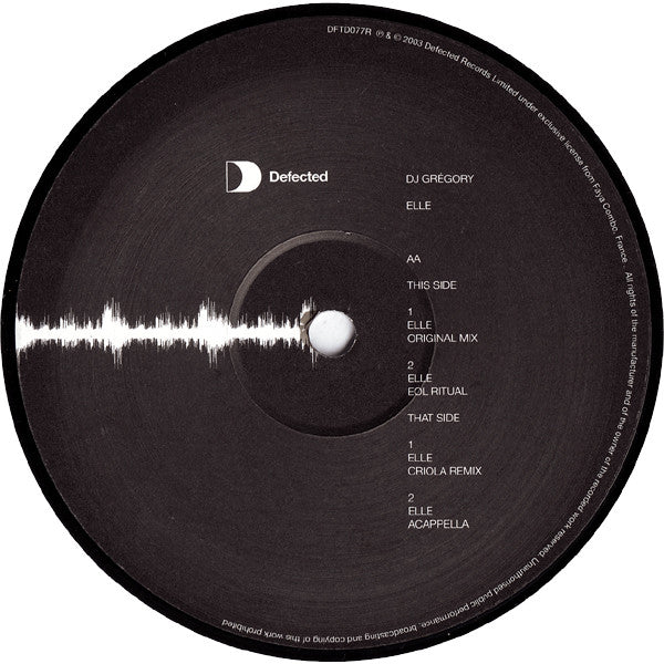 DJ Gregory : Elle (12")