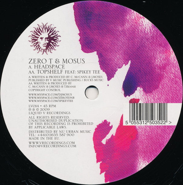 Zero Tolerance & DJ Mosus : Headspace / Topshelf (12")