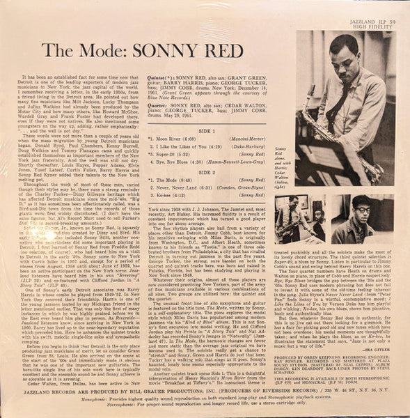 Sonny Red With Grant Green And Barry Harris (2) : The Mode (LP, Album, RE)
