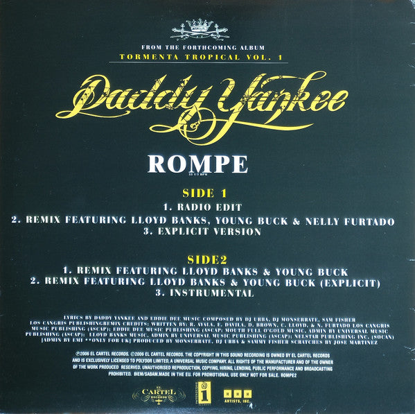 Daddy Yankee : Rompe (12", Promo)