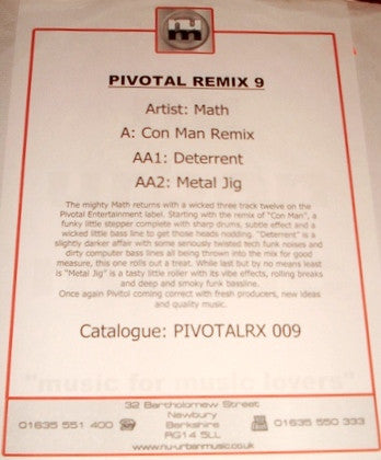 Math : Con Man Remix (Vinyl, W/Lbl, 12)