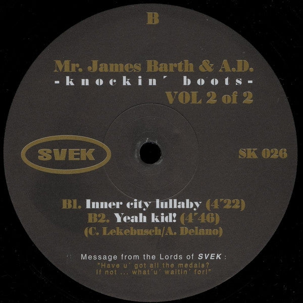 Mr. James Barth & A.D. : Knockin' Boots (Vol 2 Of 2) (12")