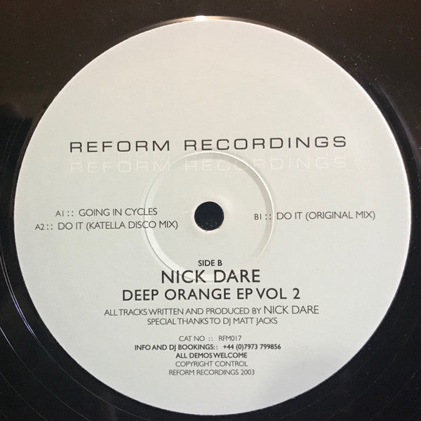 Nick Dare : Deep Orange EP Vol.2 (12", EP)