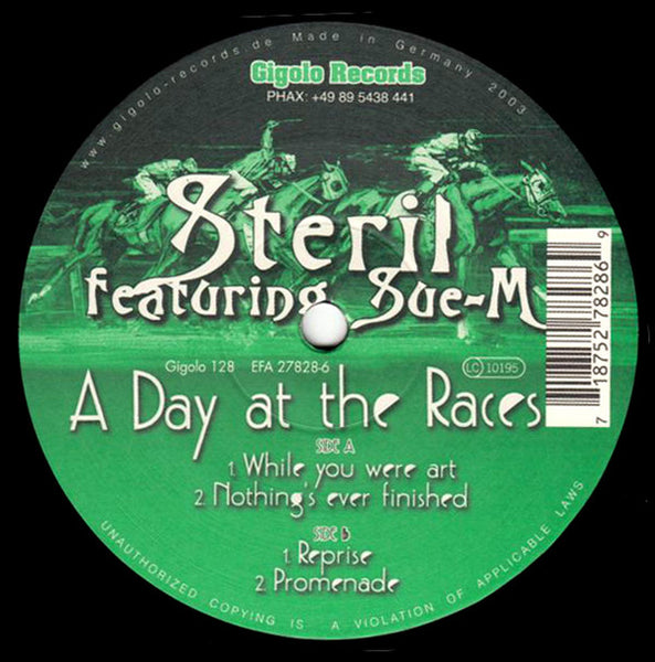 Steril Featuring Sue-M : A Day At The Races (12", Single)