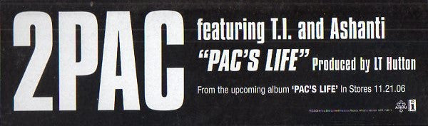 2Pac Featuring T.I. & Ashanti : Pac's Life (12", Promo)