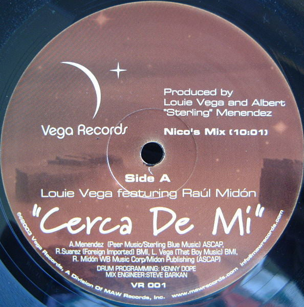 Louie Vega Featuring Raul Midón : Cerca De Mi (12")