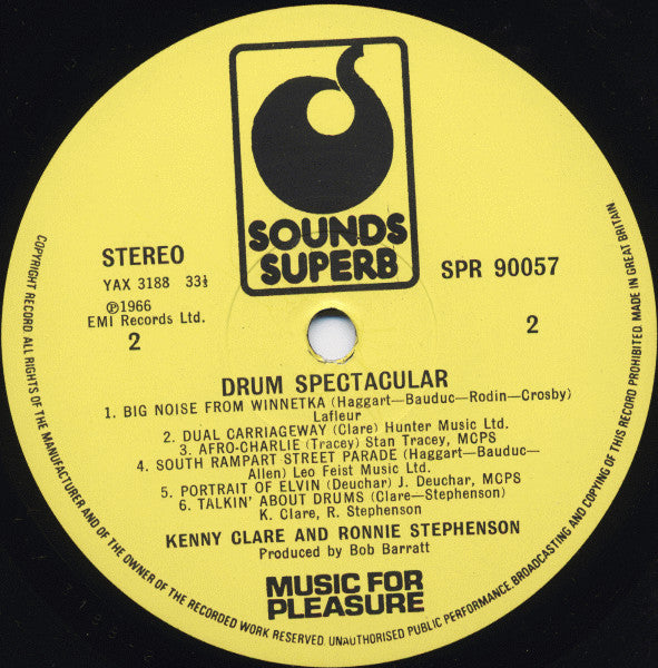 Kenny Clare And Ronnie Stephenson : Drum Spectacular (LP, RE)