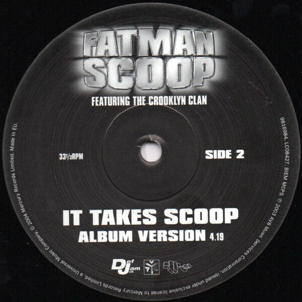 Fatman Scoop Featuring Crooklyn Clan : It Takes Scoop (12")