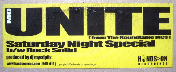 Unite (2) : Saturday Night Special / Rock Solid (12")