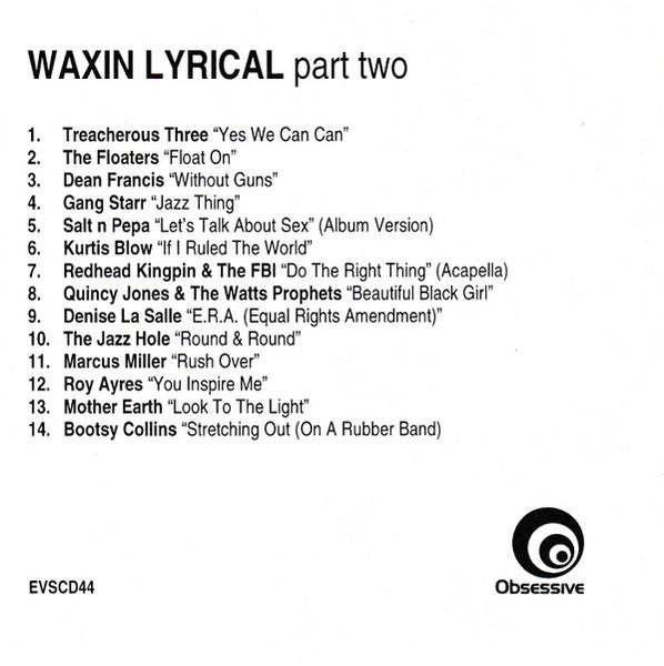 Various : Waxin' Lyrical Part.Two (Exploring The Roots Of Rap With The Lyrical Masters) (CD, Comp, Promo)