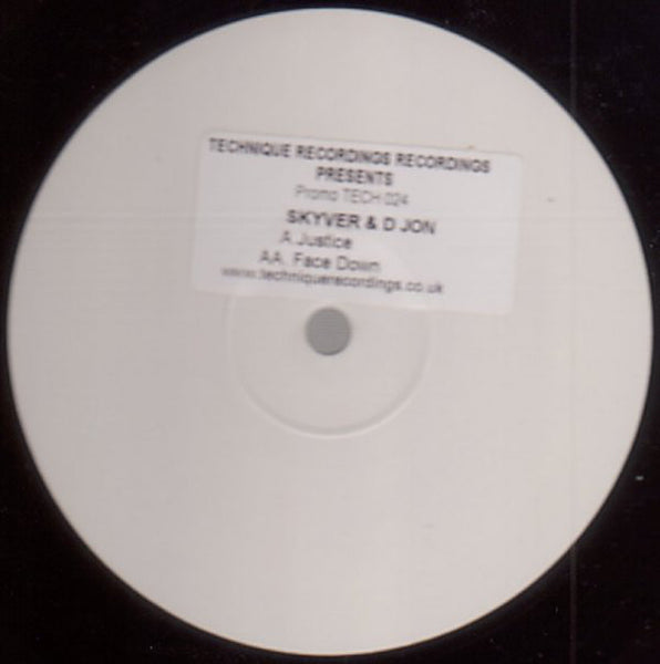 Skyver & D Jon : Justice / Face Down (12", Promo, W/Lbl)
