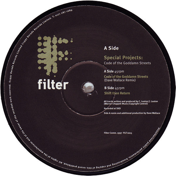 Special Projects : Code Of The Goddamn Streets (2x12")