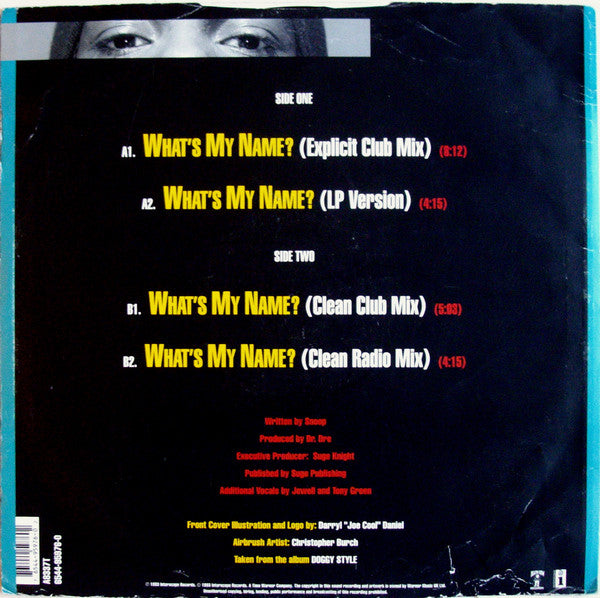 Snoop Dogg : What's My Name? (12", Single)