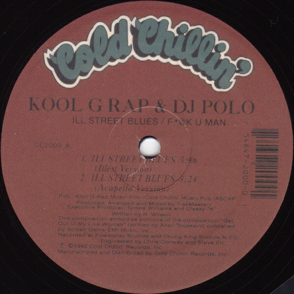 Kool G Rap & D.J. Polo : Ill Street Blues / F*@K U Man (12", RE)
