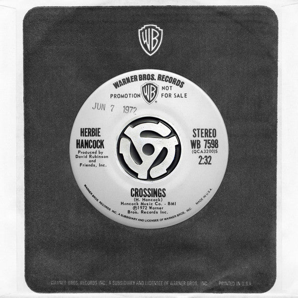 Herbie Hancock : Crossings (7", Promo)