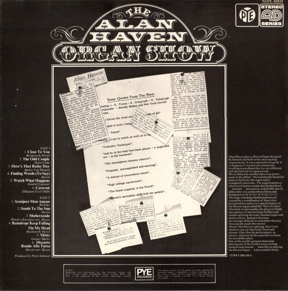 Alan Haven : The Alan Haven Organ Show (LP)