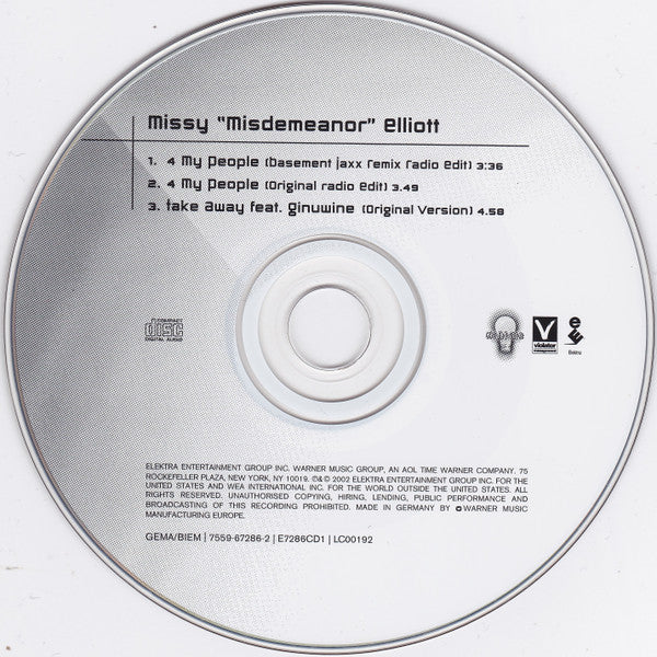 Missy Elliott : 4 My People (CD, Single, CD1)