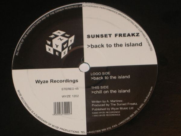 Sunset Freakz : Back To The Island (12")