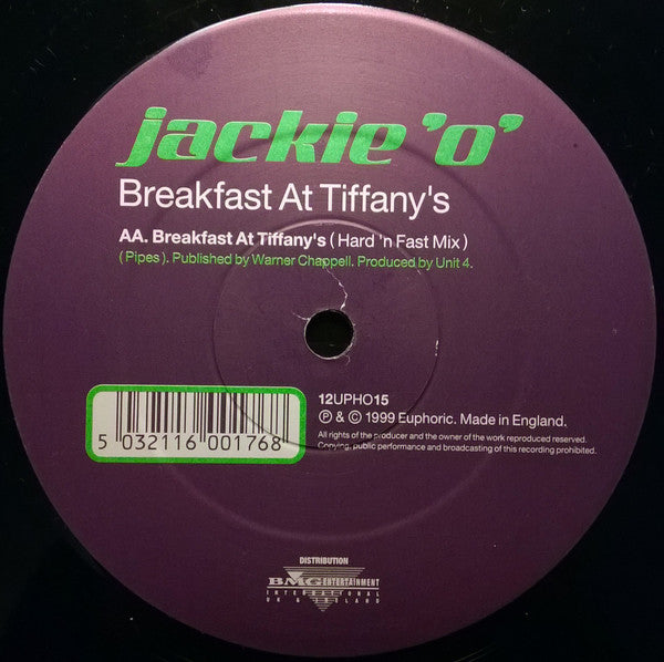 Jackie 'O' : When You're Gone / Breakfast At Tiffany's (12")