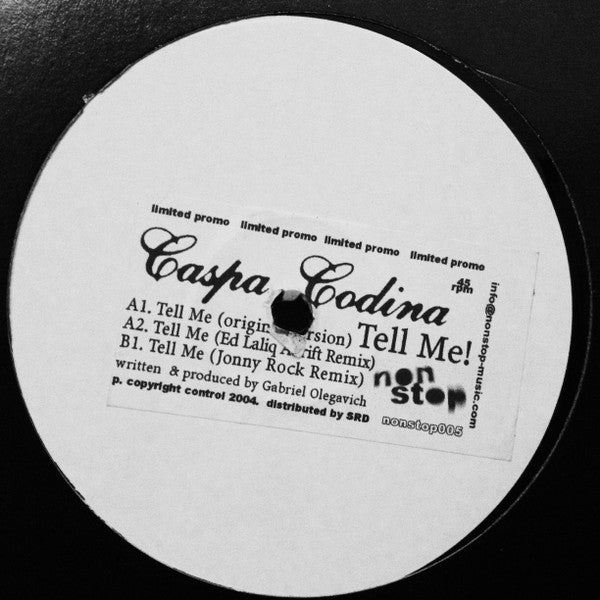 Caspa Codina : Tell Me (12", Promo, W/Lbl)