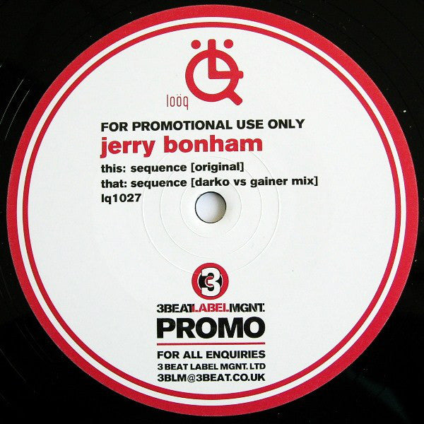Jerry Bonham : Sequence (12", Promo)