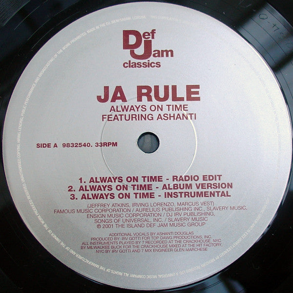 Ja Rule : Always On Time (12", RP)