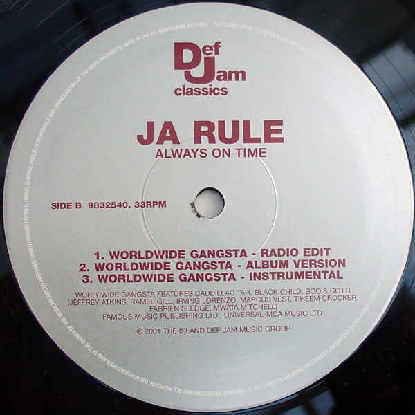 Ja Rule : Always On Time (12", RP)