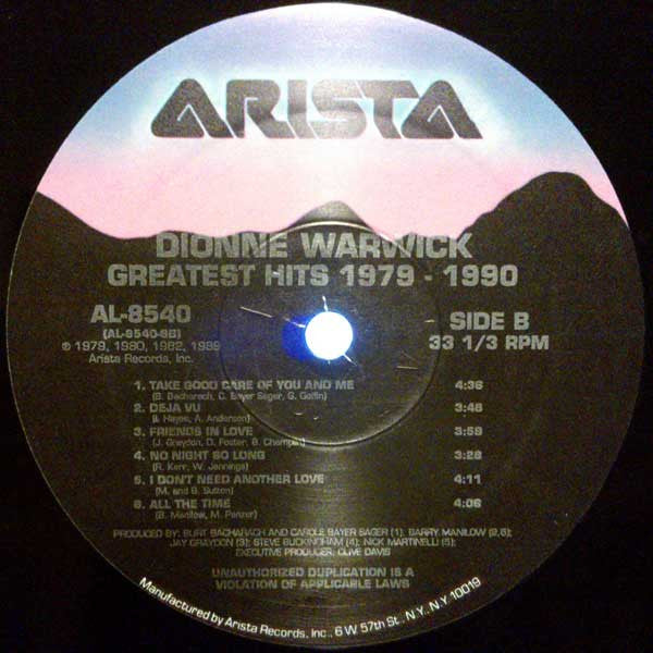 Dionne Warwick : Greatest Hits 1979-1990 (LP, Comp)