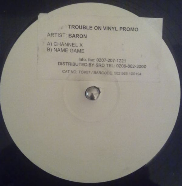 Baron : Channel X / Name Game (12", Promo)