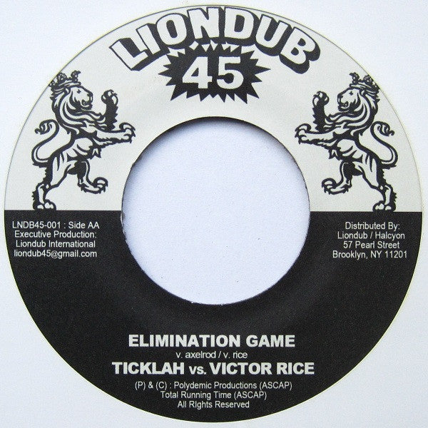 Jahdan Blakkamoore / Ticklah Vs. Victor Rice : The General (Ticklah Remix) / Elimination Game (7")