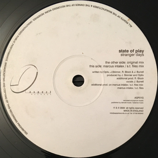 State Of Play : Stranger Days (12")