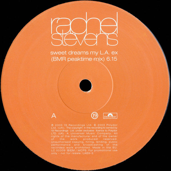 Rachel Stevens : Sweet Dreams My L.A. Ex (12", Promo)