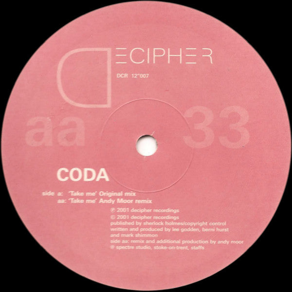 Coda : Take Me (12")