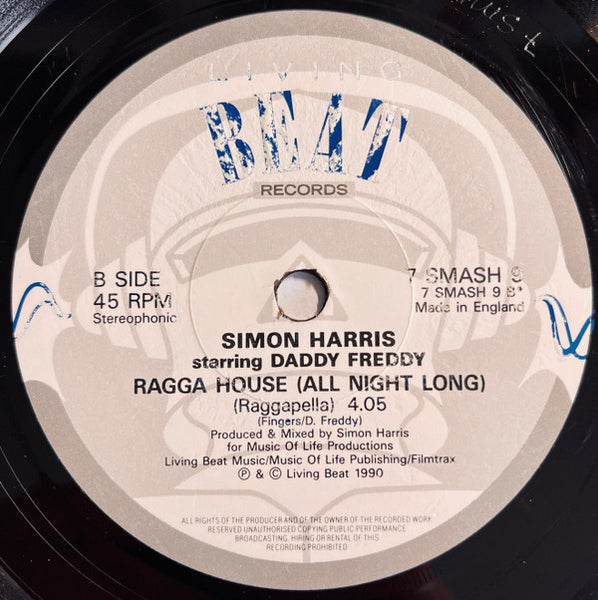 Simon Harris Starring Daddy Freddy : Ragga House (All Night Long) (7", Single)