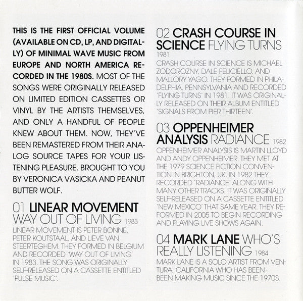 Various : The Minimal Wave Tapes Volume One (CD, Comp, RM)