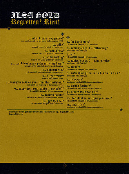 Ilsa Gold : Regretten? Rien! (2xCD, Comp)